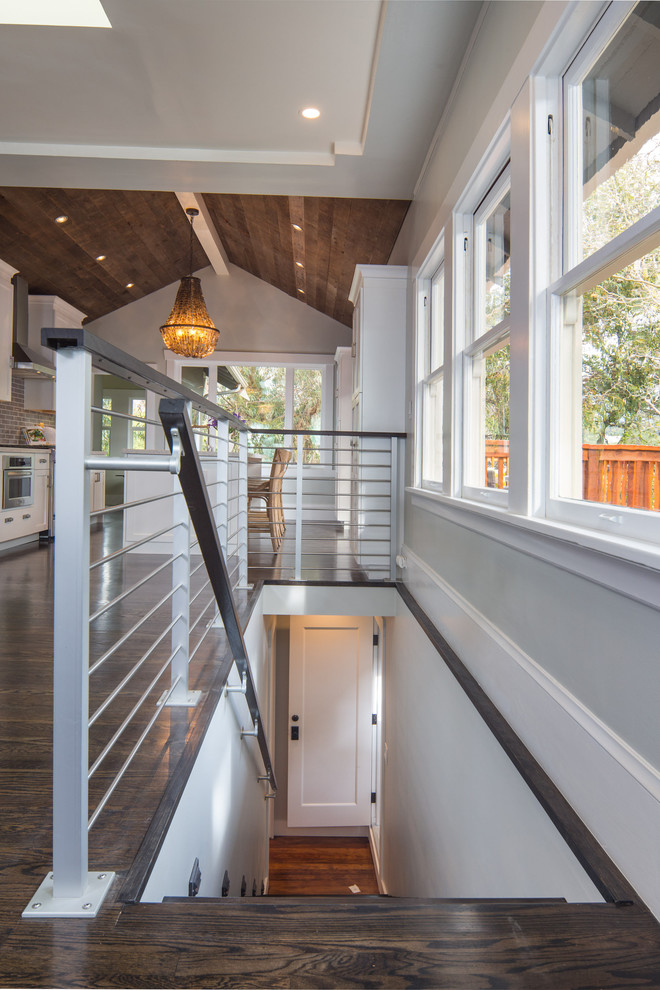 Design ideas for a small arts and crafts straight staircase in San Francisco.