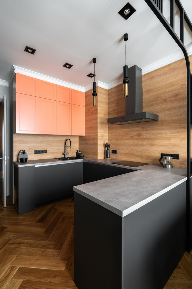 Небанальный лососевый в сочетании с серым