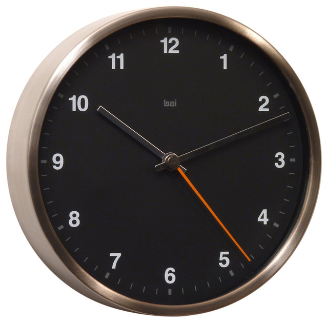 6" Designer Wall Clock Helio Black Wall Clocks by BAI DESIGN INC