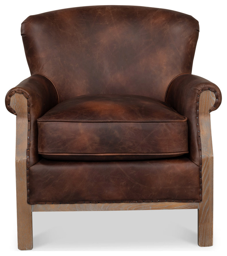 Benjamin Club Chair Brown Leather