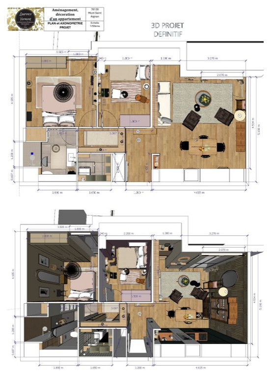 Aménagement d'un appartement récent de 60m2