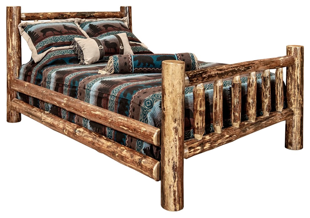 Montana Glacier Country Eastern King Bed With Stained And Lacquered Mwgckb Rustic Panel Beds By Virventures