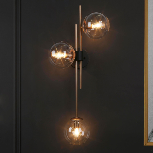 LNC 3-Light Up/Down Modern Matte Globe Wall Sconces - Contemporary ...