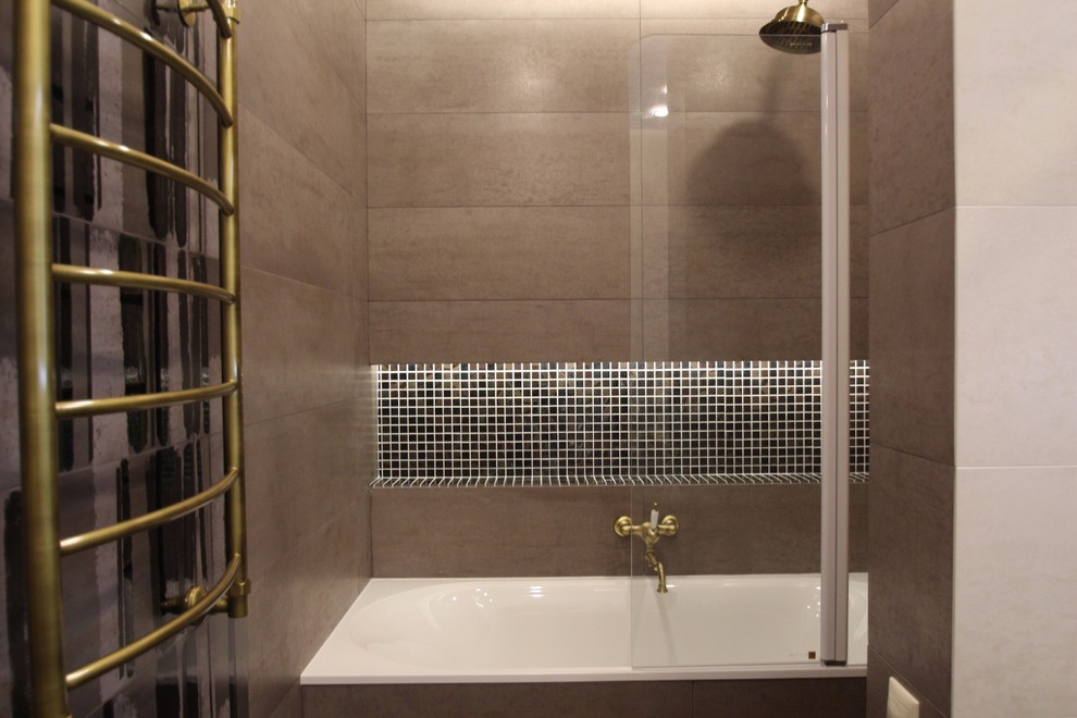 Санузел. Дизайн-проект и готовый результат.