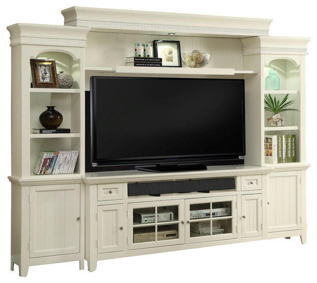 Parker House Tidewater 72 Console Entertainment Wall White