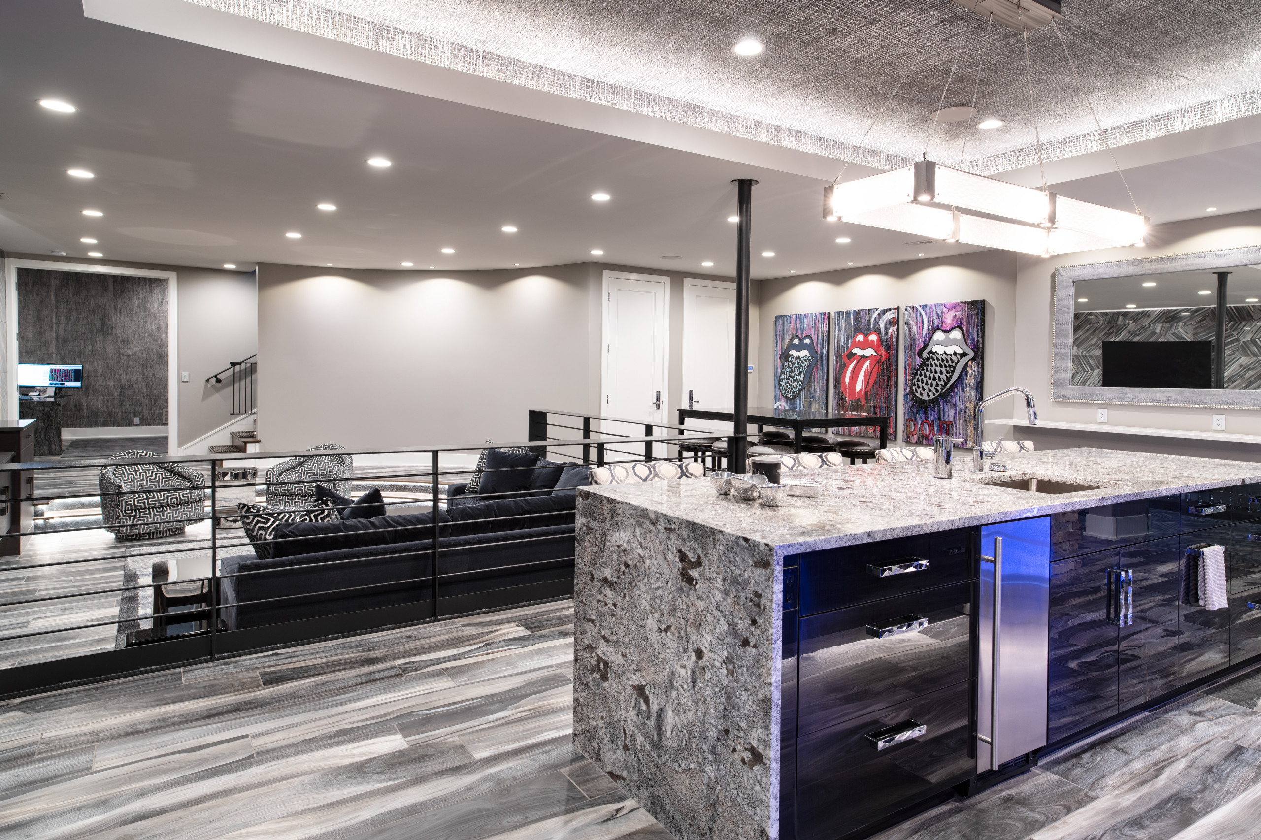 Modern Style Custom Basement | Sterling Ridge