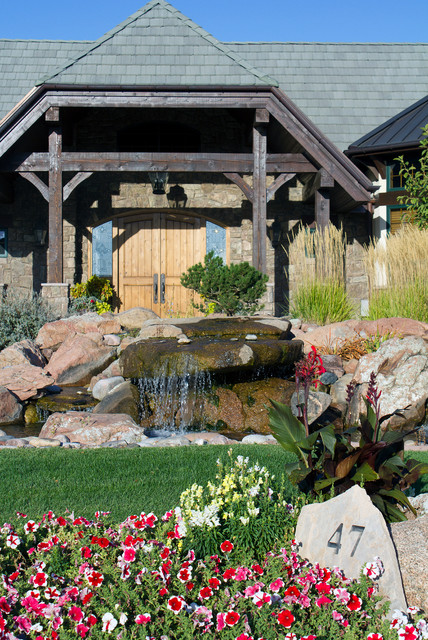 Rustic Water Feature Greeley rustic-garden