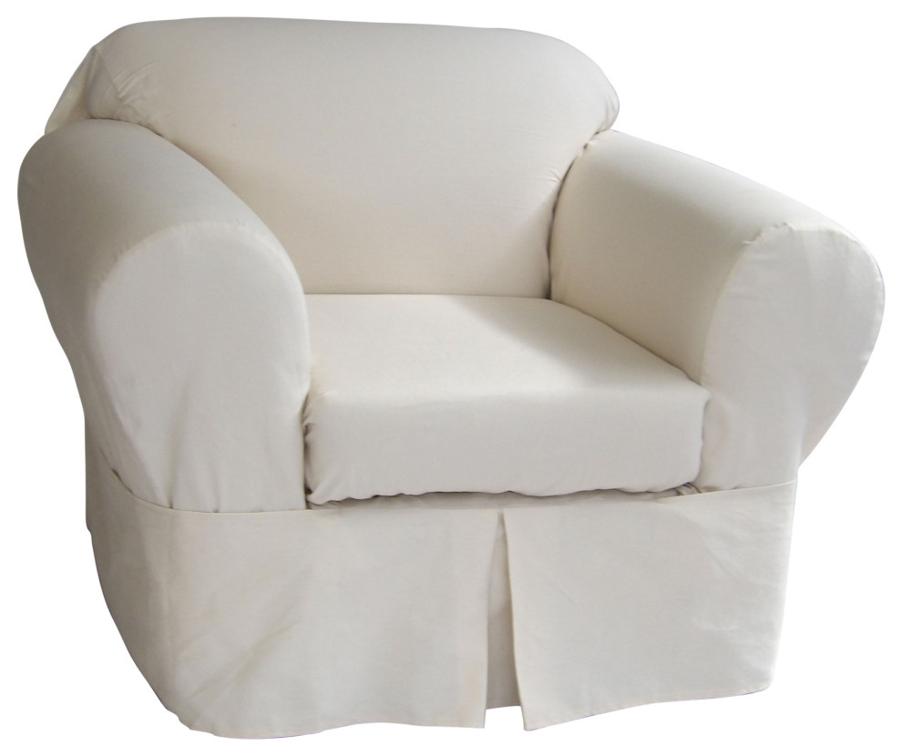 Classic Slipcover 2Piece Twill Chair Slipcover Contemporary