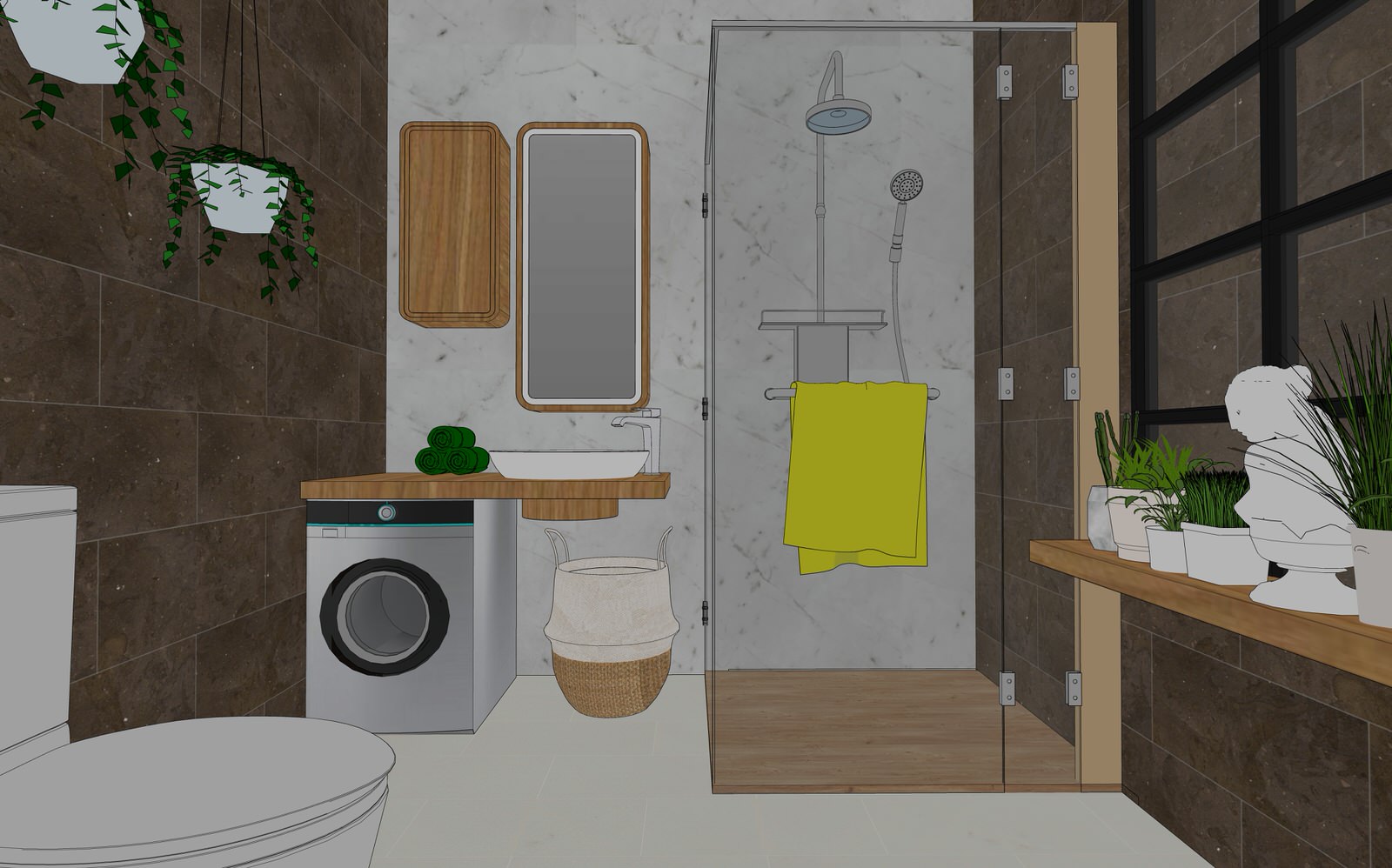 3D визуализация первого этажа дома