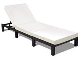 Costway Patio Adjustable Wicker Lounge Poolside Couch Furniture with ...