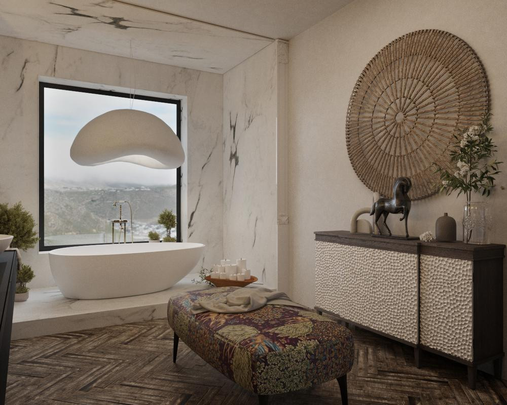 Мастер ванная в доме с шикарным видом