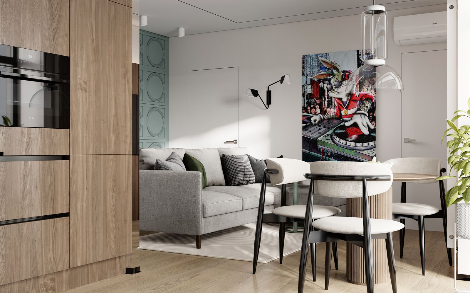 Стильный интерьер квартиры для семьи из трех человек