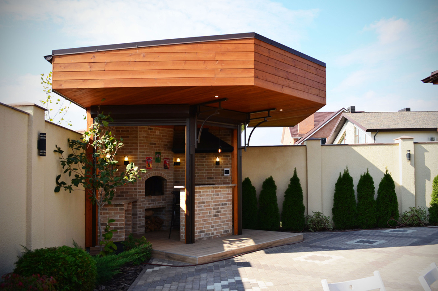 Летняя кухня с навесом