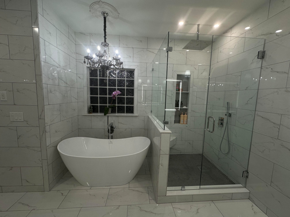 Royal White Modern Bathroom Remodel