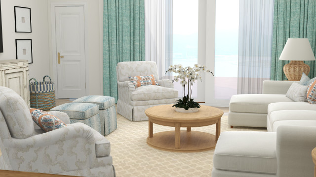 Naples Villa Rendering Proposition maritimt-dagligstue