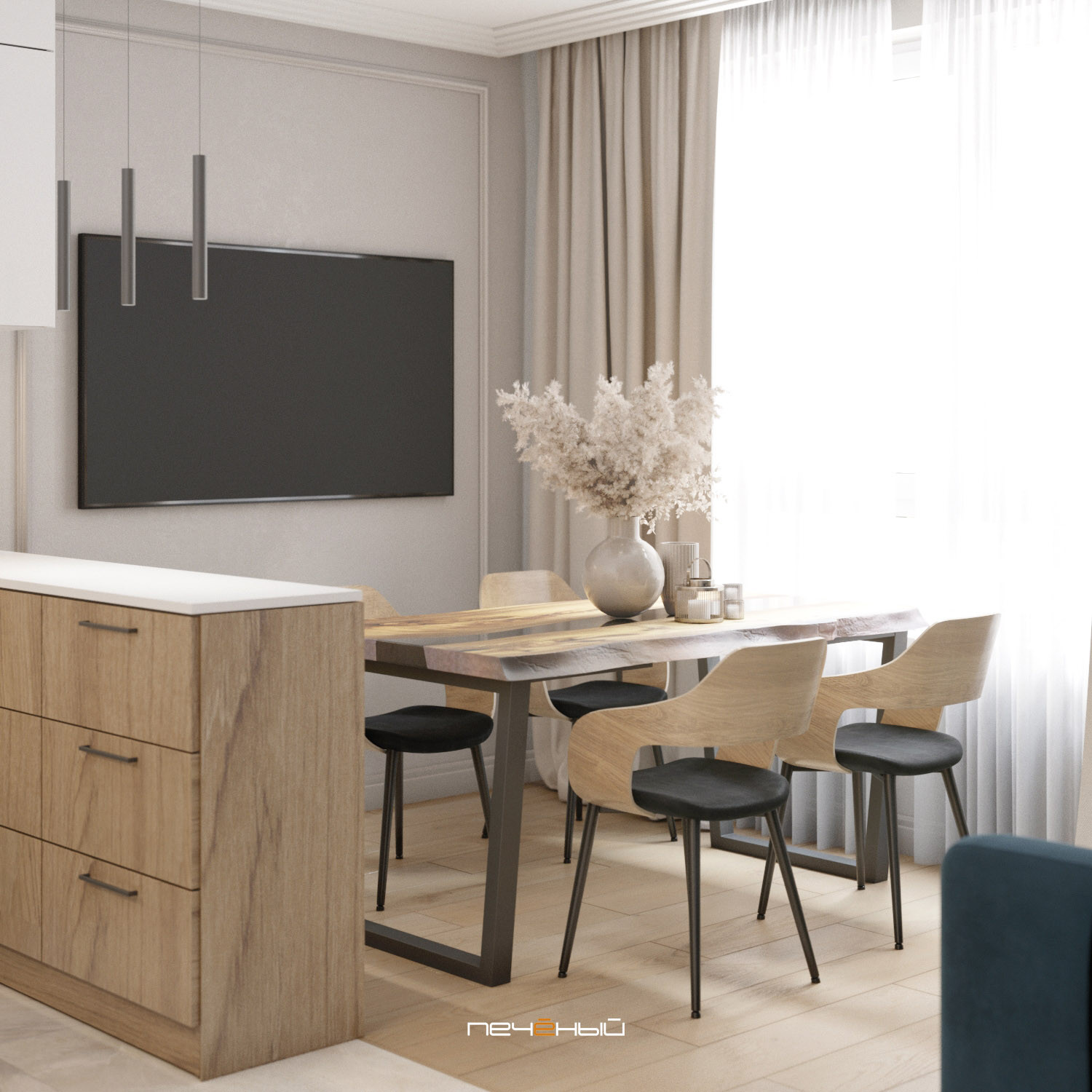 Гармоничный проект трёхкомнатной квартиры