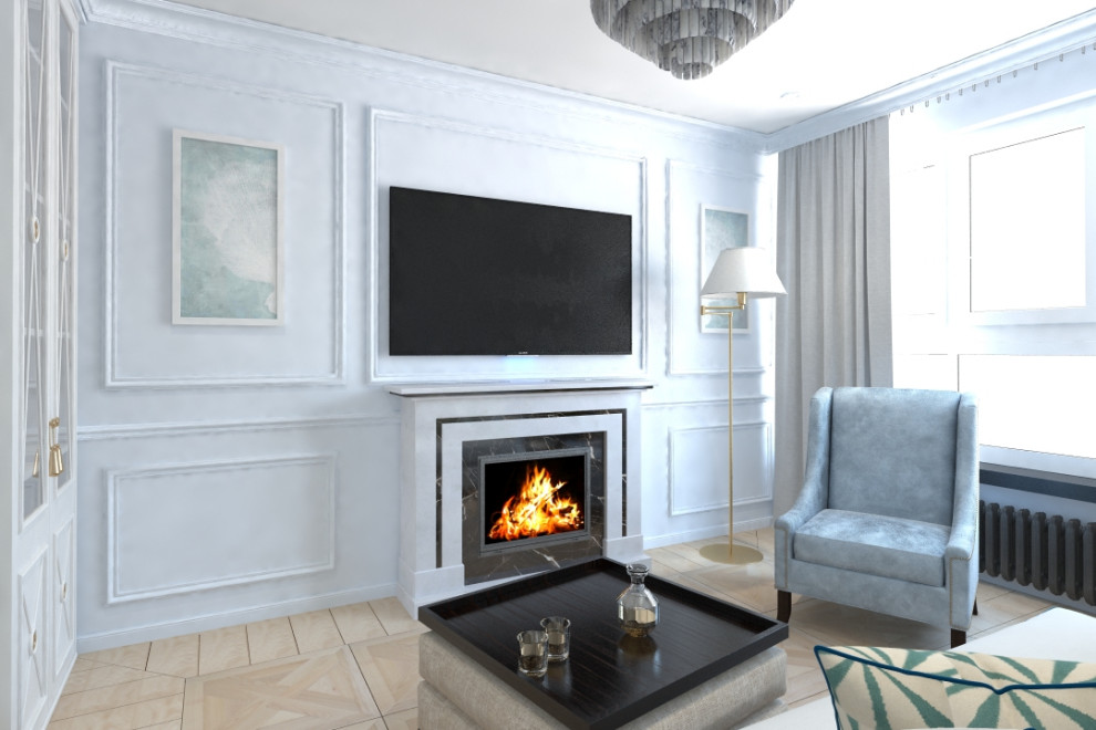 Квартира с голубыми стенами