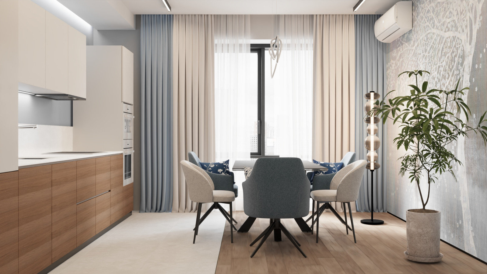 Двухкомнатная квартира в современном стиле.