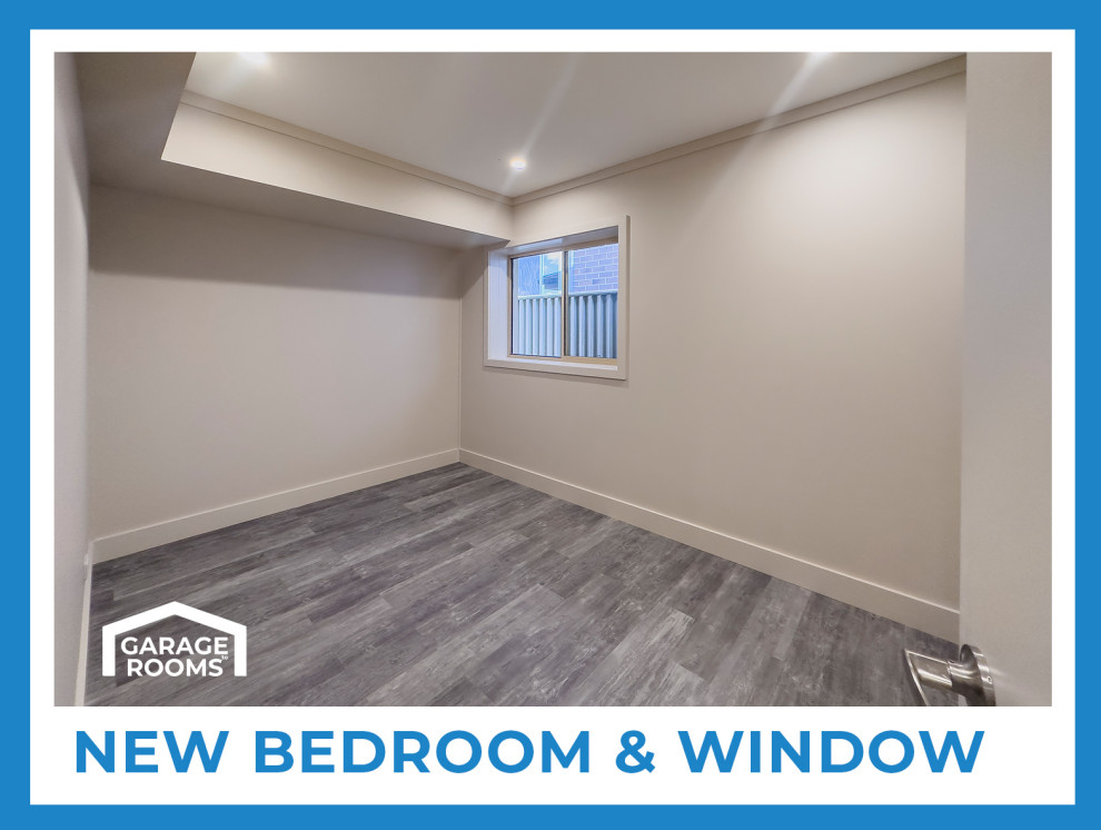 Inspiration for a mid-sized home gym in Sydney with vinyl floors and grey floor.