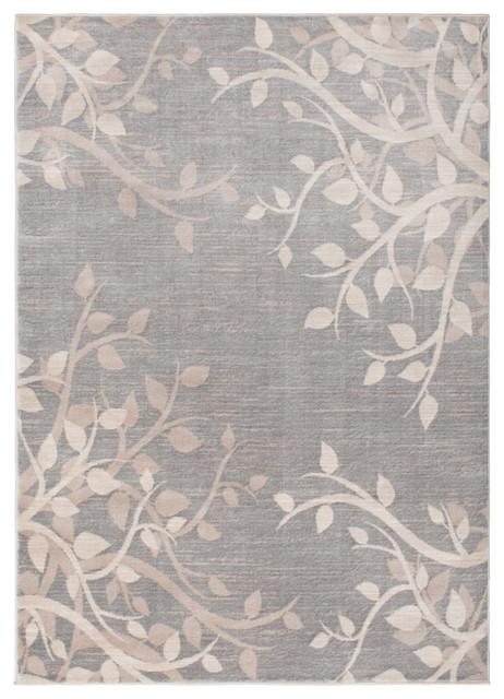 Galleria Vinings Cream Contemporary Area Rug, Gray, 5'3"x7'3"