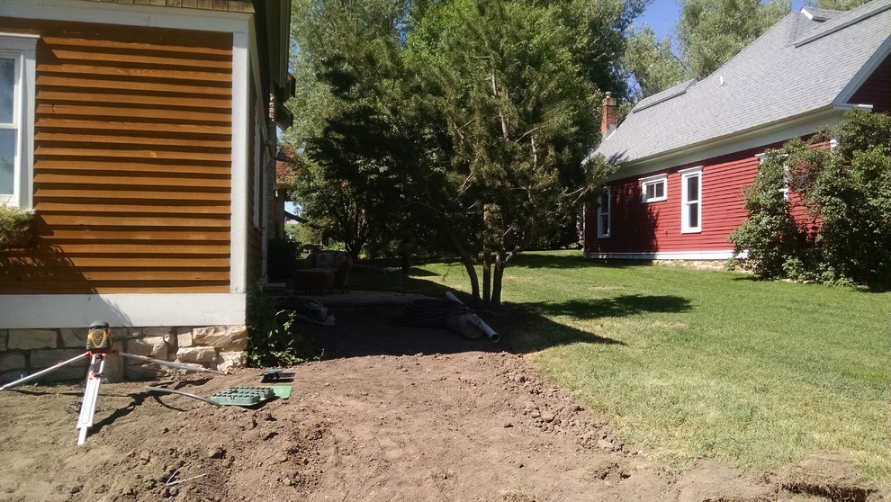 Major redo of a landscape for a quaint home in SteamboatThe privacy patio coming