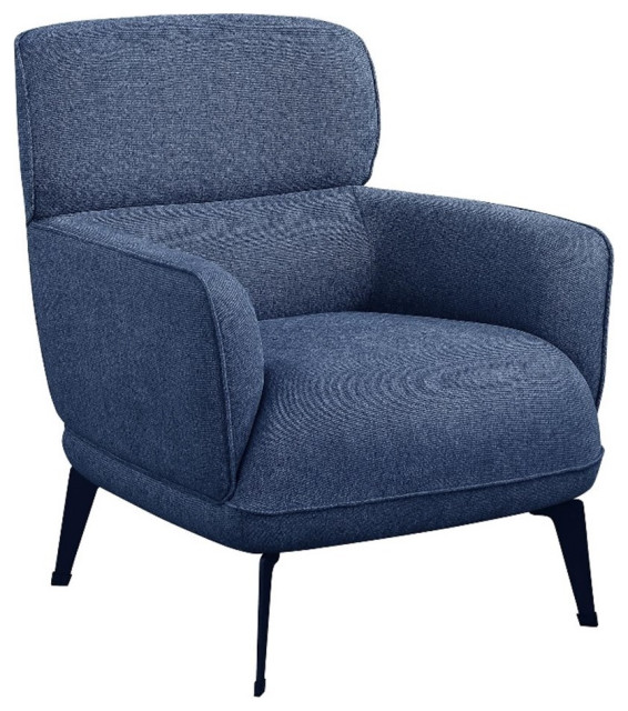 Pemberly Row Transitional Fabric Upholstered Accent Chair in Blue ...