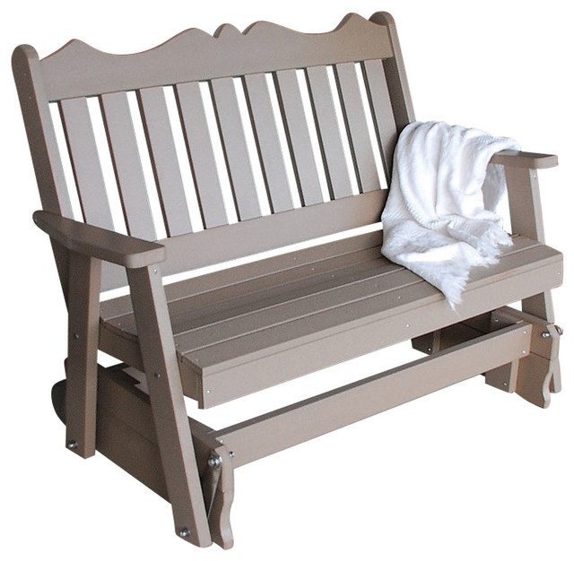 4 Poly Royal English Porch Glider Beach Style Outdoor Gliders 4 Poly Royal English Porch Glider Aruba Blue