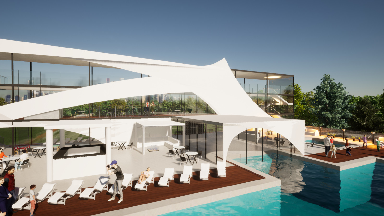 Дизайн проект павильона открытого бассейна