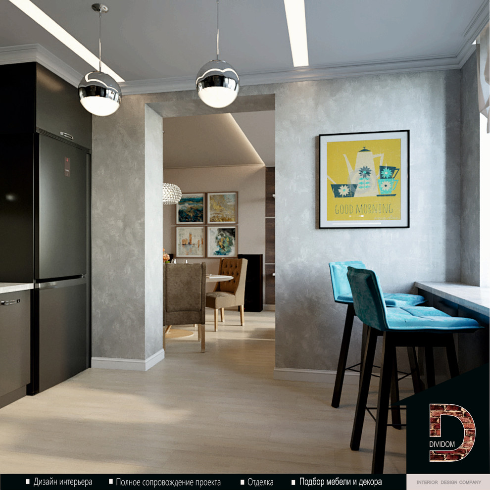 ДИЗАЙН КВАРТИРЫ СТУДИИ В СОВРЕМЕННОМ СТИЛЕ