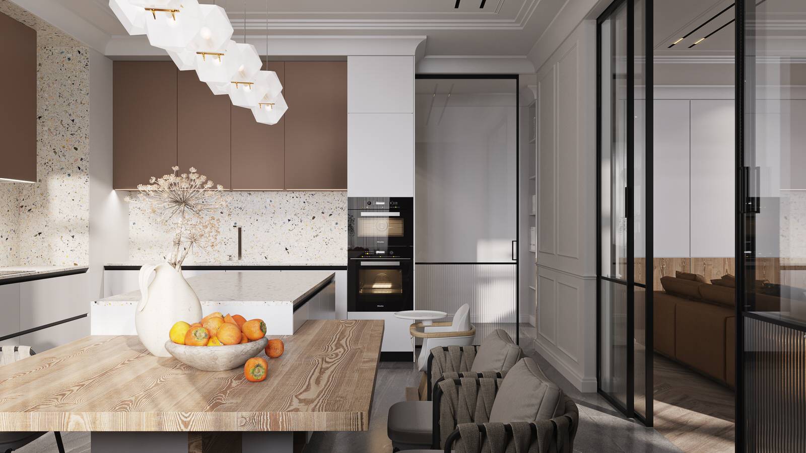 Квартира с сочными цветовыми акцентами для большой семьи