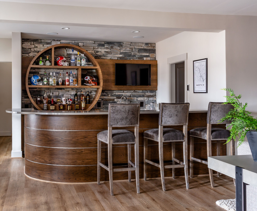 Photo of a transitional home bar in Atlanta.