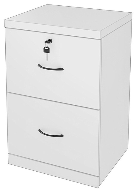 Vertical File Cabinet In Mdf With 2 Drawers And Lockable Design
