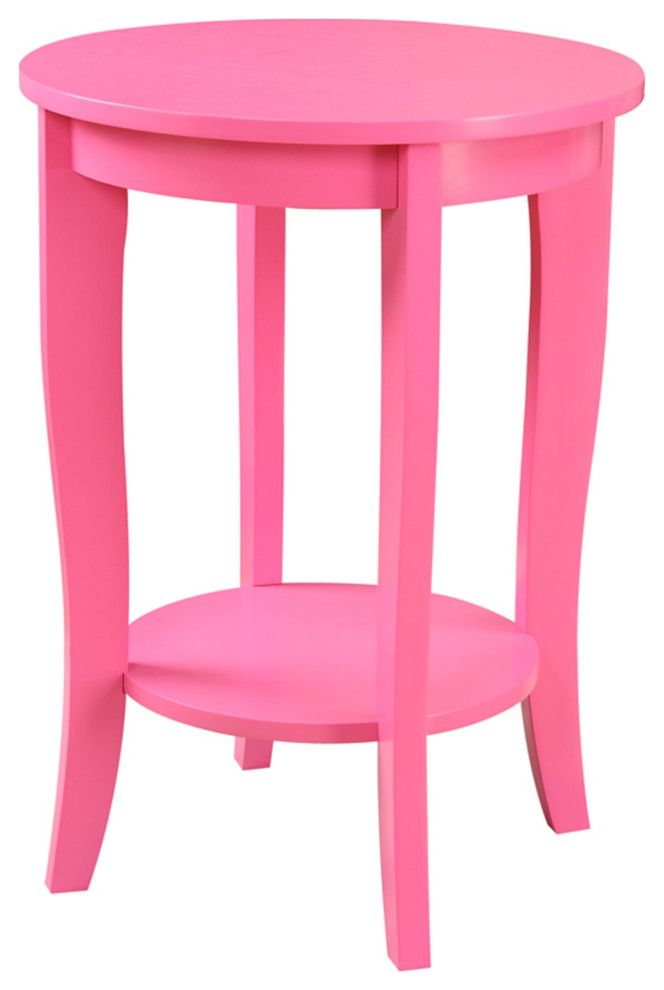 American Heritage Round End Table With Shelf Contemporary Side