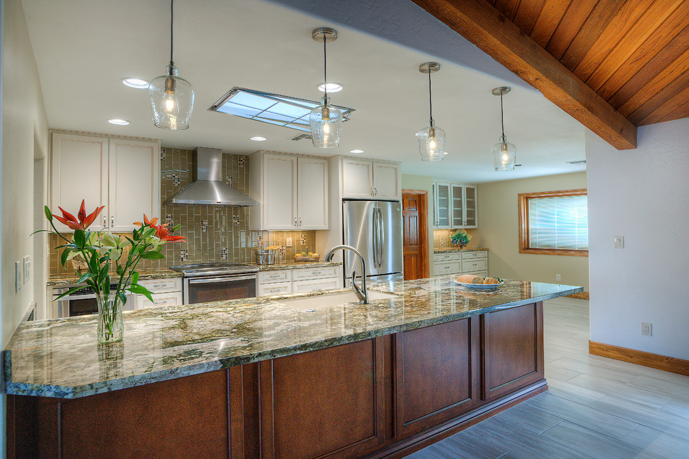 Large transitional kitchen photo in Phoenix