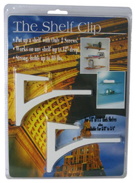 The Shelf Clip For 3/8"-1/2" Thick Shelves, Gloss White