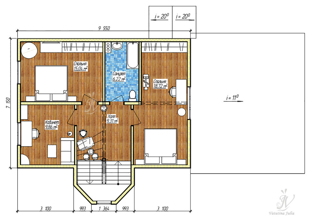 Эскизный проект индивидуального двухэтажного жилого дома в Сергиево-Посадском ра