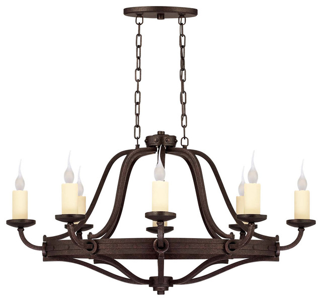 Elba 8Light Chandeliers, Oiled Copper Transitional Chandeliers