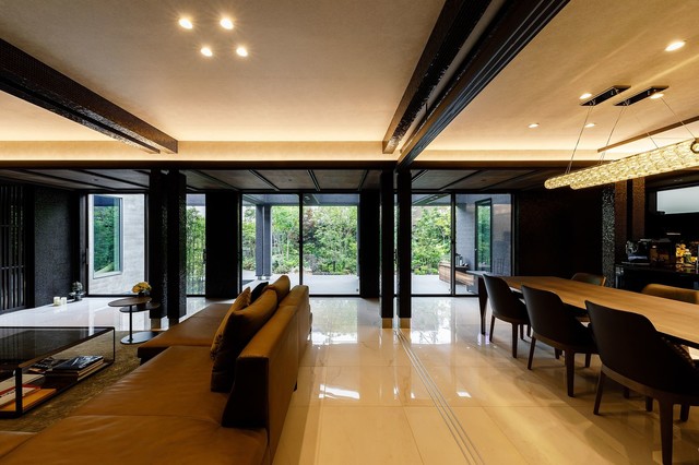 摂津の家 contemporary-living-room