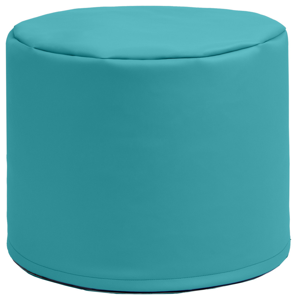 Jaxx Spring Modular Pouf Bean Bag Seat, Premium Vinyl - Turquoise