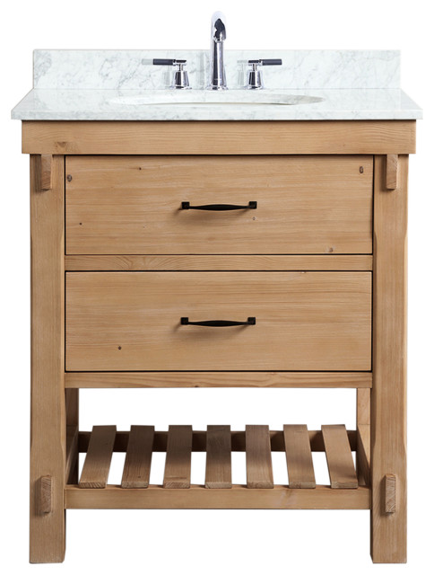 Marina 30 Bathroom Vanity Driftwood Finish Transitional Bathroom Vanity Driftwood Finish