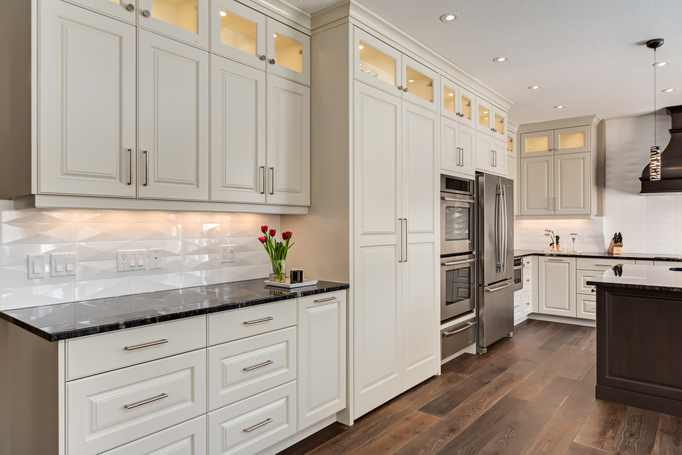 Photo of a transitional kitchen in Calgary.