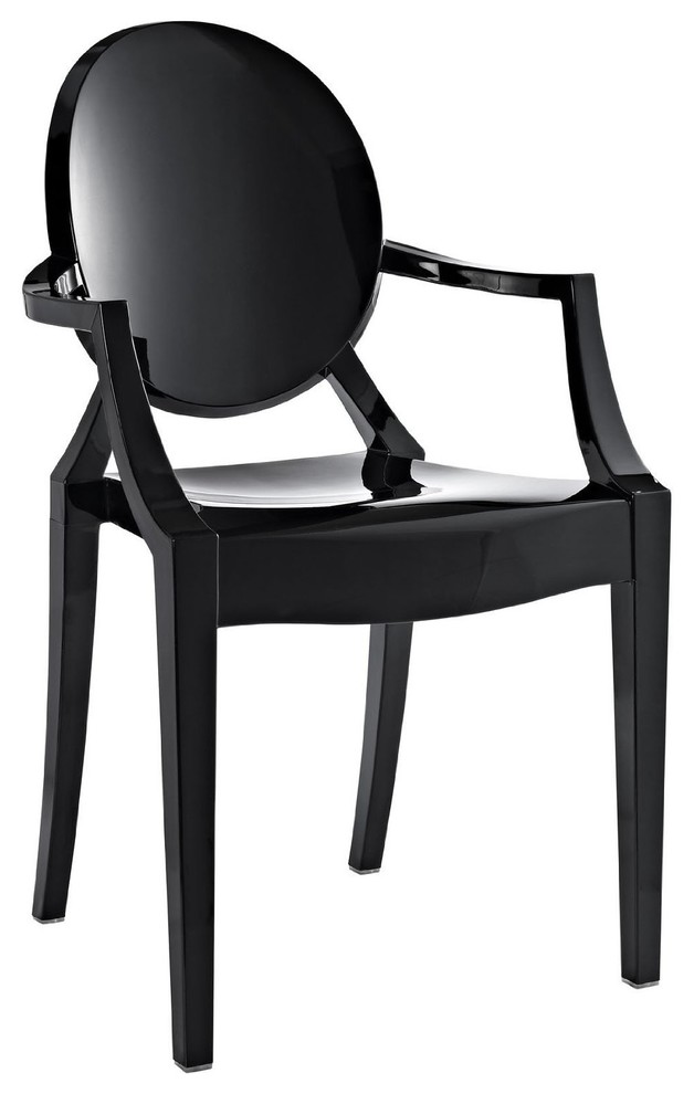 Nicer Furniture Set of 5 Philippe Starck Louis XVI Ghost Chair Black Contemporary Dining