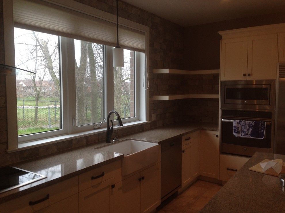 Kitchen - rustic single-wall kitchen idea in Toronto