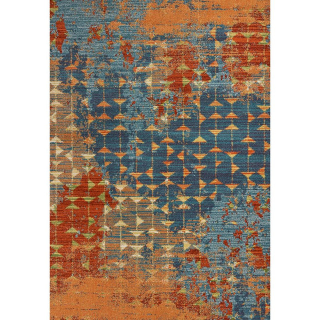 KAS Illusions 6208 Blue/Coral Elements Area Rug, 9'10"x13'2"