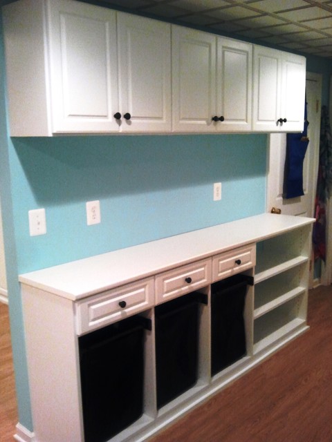 Laundry Room With Hampers Counter Top Contemporary