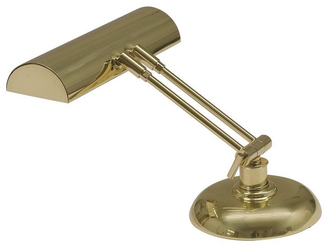 Upright Piano Lamp 10" Halogen in Polished Brass