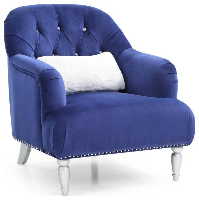 Glory Furniture Traditional Jewel Chair With Blue Finish G750C