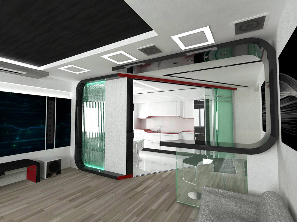 квартира стиль хай тэк + футуризм