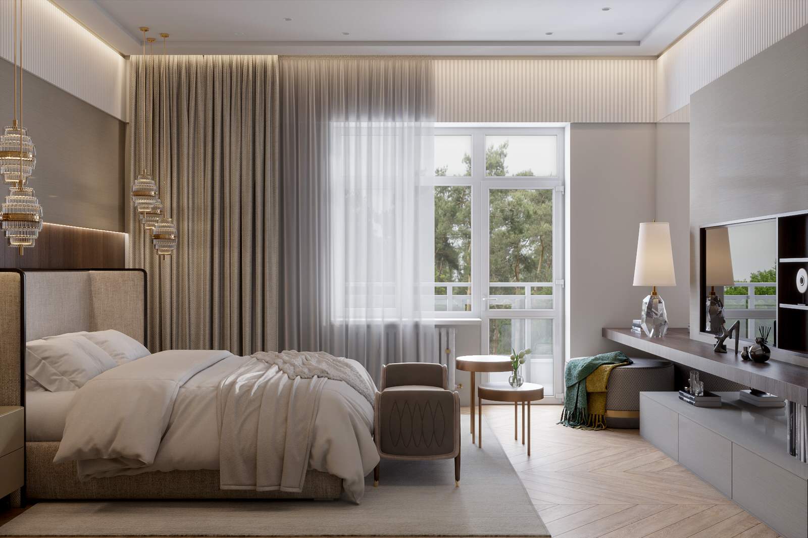 Спальня, вид с окном