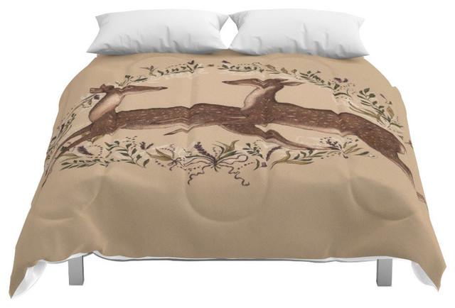 Society6 Jumping Deer Comforter Rustic Comforters And